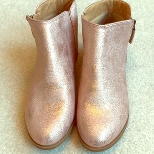 Cat and Jack rose gold booties